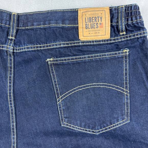Liberty Blues Dark Wash Denim Jeans Elastic Waist Tall Size 46 x 40 - Picture 15 of 16